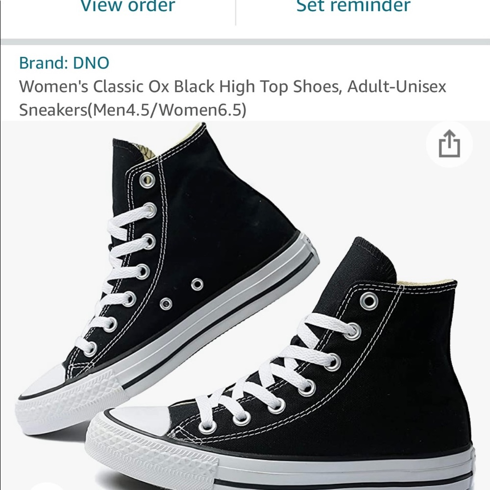 New high top black& white converse